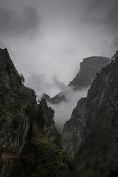 Sharp cliffs of limestone and deep gorges Stock Photos
