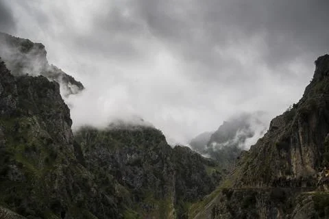 Sharp cliffs of limestone and deep gorges Stock Photos
