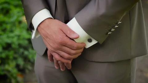 Sharp Clothed Groom Waiting for His Bride Stock Footage 82727340
