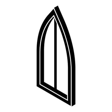 Sharp corner window frame icon, simple black style Illustrazione stock
