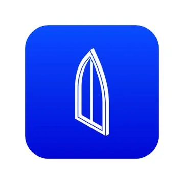 Sharp corner window frame icon blue vector Stock Illustration