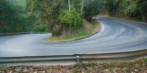 Sharp curve road Stock Photos