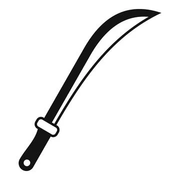Sharp curved blade machete icon Stock Illustration