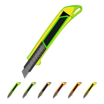 Sharp cutter knife cartoon vector graphic Stock Illustration
