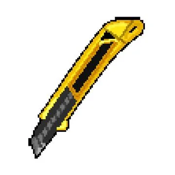 Sharp cutter knife pixel art vector illustration Stock Illustration