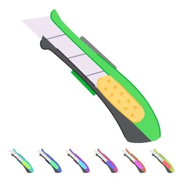 Sharp cutter knife vector cartoon graphic Stock Illustration