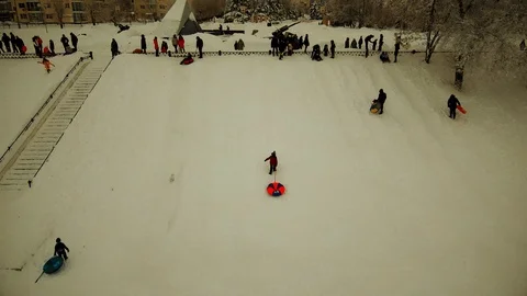 Sharp descent from the snow slide Stock Footage 102270301