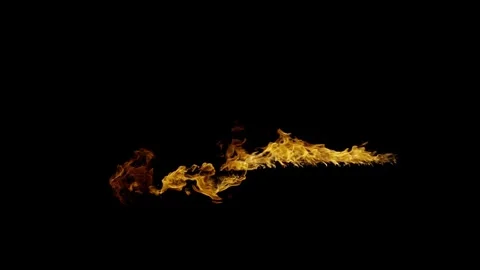 Sharp Detailed Ground Fire Compositing Element on black screen Stock Footage 326368569