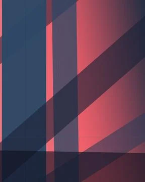Sharp diagonal planes and vertical bands build a dramatic navy, crimson, an.. 스톡 일러스트