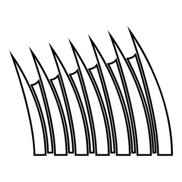 Sharp dorsal fin icon outline black color vector illustration flat style imag Stock Illustration