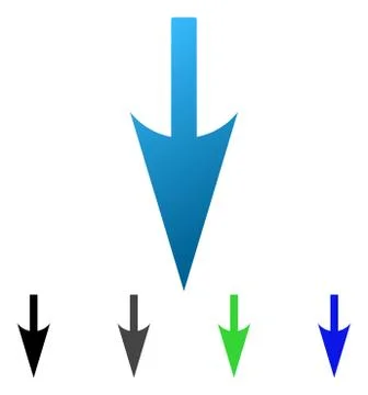 Sharp Down Arrow Flat Gradient Icon 库存插图