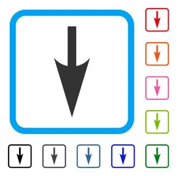 Sharp Down Arrow Framed Icon Stockillustratie