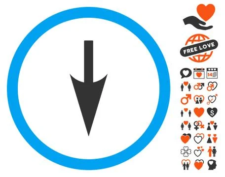 Sharp Down Arrow Icon With Bonus イラスト素材