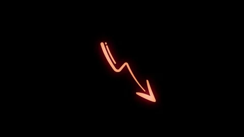 Sharp Downward Angle Arrow Pointer Animation Stock Footage 347212894