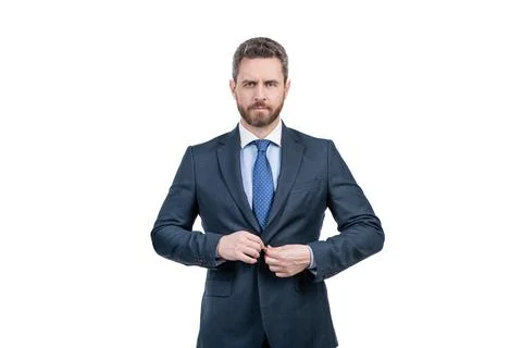 Sharp dressed. Businessman button suit jacket. Man in suit. Professional Fotos Stock