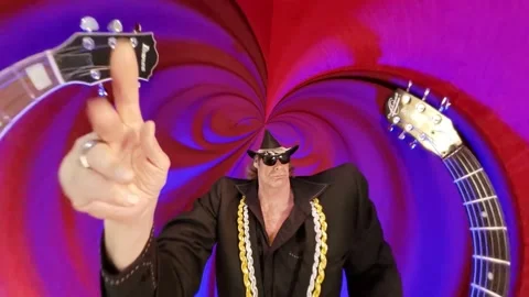 Sharp dressed man moves around with psychedelic visual effect Stock Footage 237609059