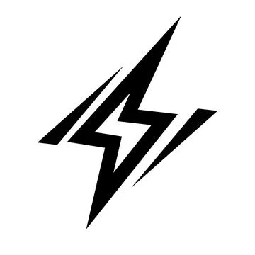 Sharp dynamic lightning bolt icon power flash symbol vector fast energy str.. Stock Illustration
