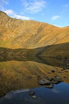Sharp Edge and Scales Tarn, Blencathra, Lake District, UK Stock Photos