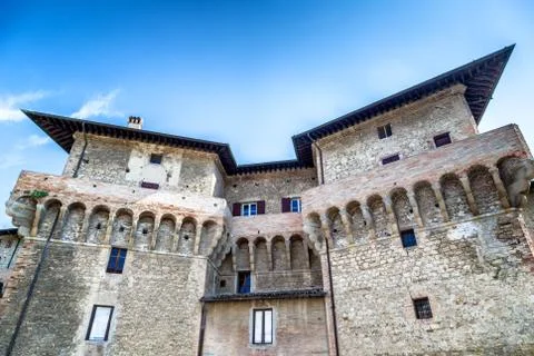 Sharp edges of Castle of the Captain of Artillery Stock Photos