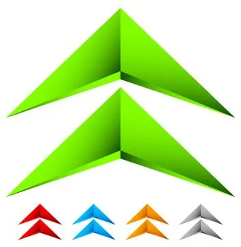 Sharp edgy 3d arrow icon in more color with bevel effect Stock Illustration