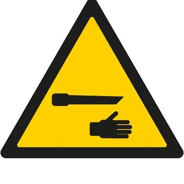 Sharp element warning sign, safety pictogram vector Stock Illustration