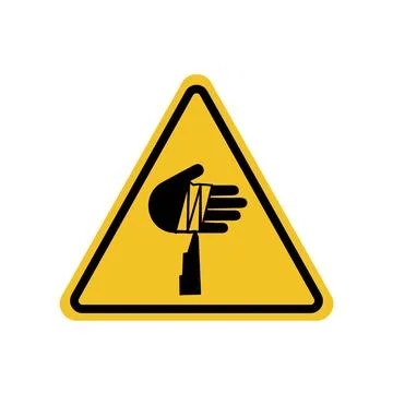 Sharp element warning sign with yellow triangle board Stockillustratie