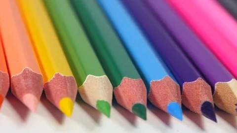 Sharp ends of colorful pencils Stock Footage 70211223