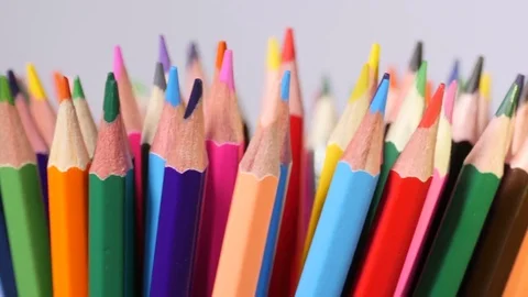 Sharp ends of multicoloured pencils 库存影片 70211310