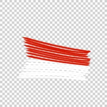 Sharp Fast Brush Stroke Indonesia Flag Element Stock Illustration