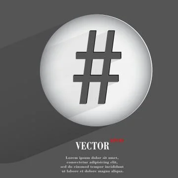 Sharp. Flat modern web button with long shadow and space for your text Stock Illustration