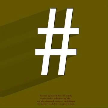 Sharp. Flat modern web button with long shadow and space for your text Stock Illustration