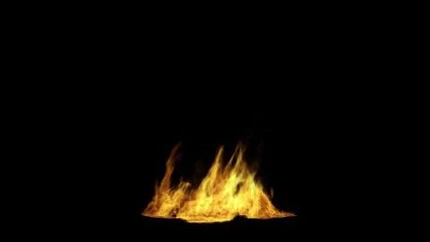 Sharp Focus Ground Fire Compositing Element against black Stock Footage 325427913