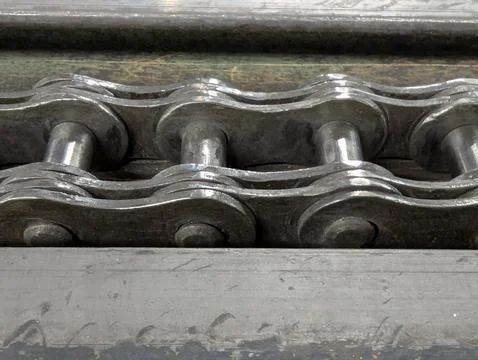 Sharp Focused Image Showcasing Aged Metal Chain Links Covered In Oil And Grim Photos