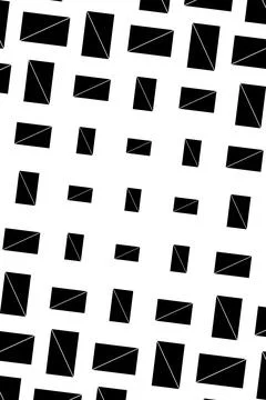 Sharp four-point forms vary in scale across a bright field, producing a dra.. Illustrazione stock