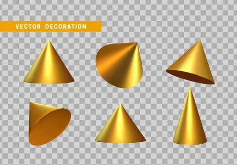 Sharp geometric cone cast volumetric. Set 3d Geometric Shapes Objects. Realis イラスト素材