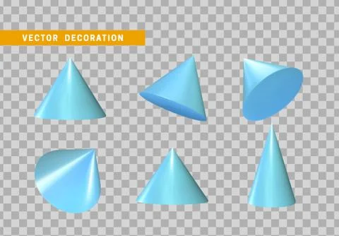 Sharp geometric cone cast volumetric. Set 3d Geometric Shapes Objects. Realis イラスト素材