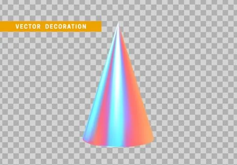 Sharp geometric cone cast volumetric. 3d holographic Geometric Shapes Objects イラスト素材