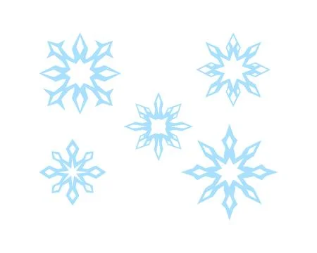 Sharp Geometric Snowflakes Stock Illustration