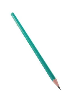 Sharp graphite pencil isolated on white. School stationery Stockfoto's