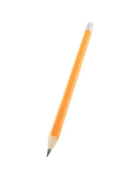 Sharp graphite pencil isolated on white. School stationery Stockfoto's