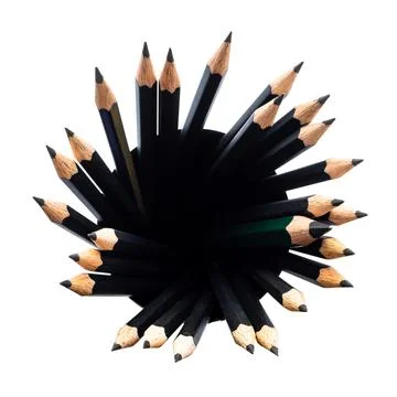 Sharp graphite pencils in round holder isolated 写真素材