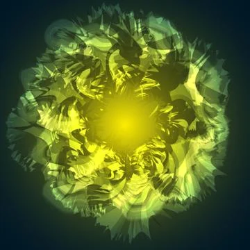 Sharp green explosion, fractal object Stock Illustration
