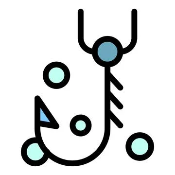 Sharp hook icon color outline vector Stock Illustration
