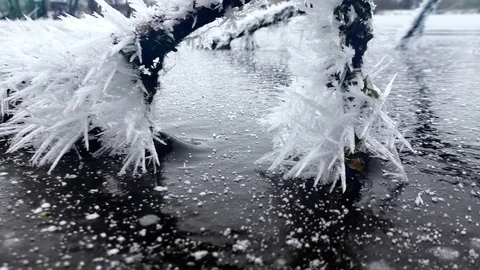 Sharp ice crystals Stock Footage 82879788
