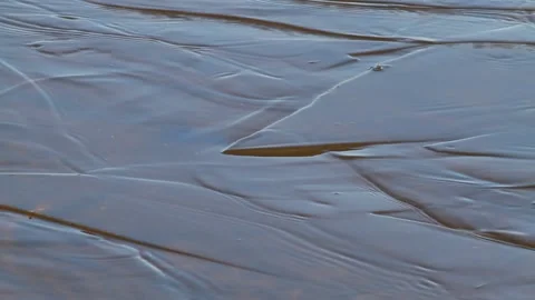 Sharp ice floes swing on the surface of the water Stock Footage 153152094