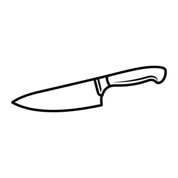 Sharp kitchen chef knife hand drawn vector sketch illustration isolated Stock Illustration