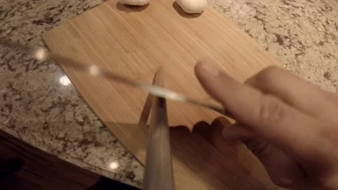 Sharp kitchen knife Stock Footage 143754443