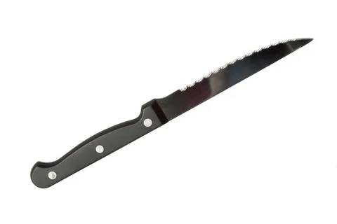 Sharp knife with black handle 库存照片