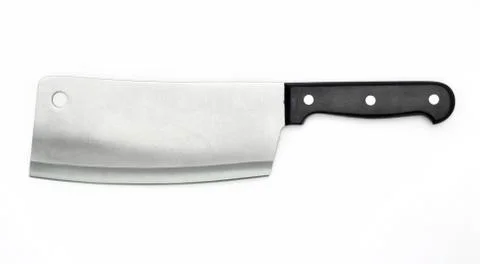 Sharp knife of the butcher Stock Photos