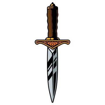 Sharp knife dagger. Stock Illustration